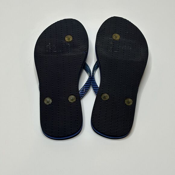 Vera Bradley Flip Flops Sandals Small 5 / 6 Flowers Blue Floral Beach Pool - Picture 5 of 5